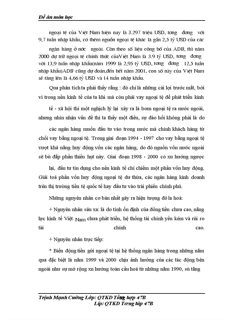 image for page Ảnh hưởng của tình trạng đô la hoá đối với nền kinh tế Việt Nam, nguyên nhân và giải pháp khắc phục