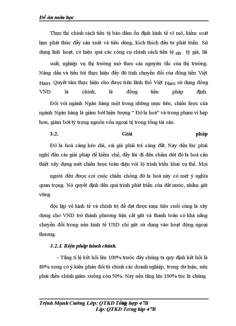 image for page Ảnh hưởng của tình trạng đô la hoá đối với nền kinh tế Việt Nam, nguyên nhân và giải pháp khắc phục