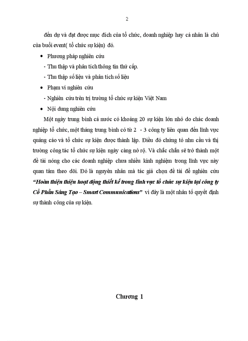 image for page Hoàn thiện thiện hoạt động thiết kế trong lĩnh vực tổ chức sự kiện tại công ty Cổ Phần Sáng Tạo – Smart Communications
