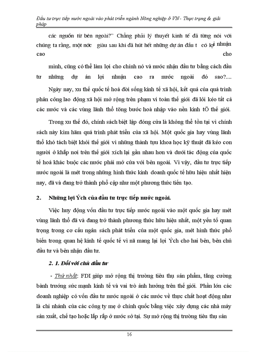 image for page Đầu tư trực tiếp nước ngoài phát triển nông nghiệp Việt Nam - Thực trạng và giải pháp