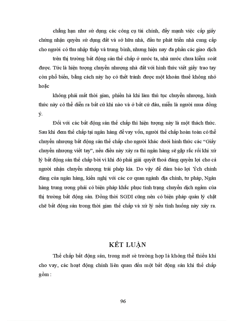 image for page Một số vấn đề về định giá, quản lý và xử lý bất động sản thế chấp tại SGDI-NHCTVN