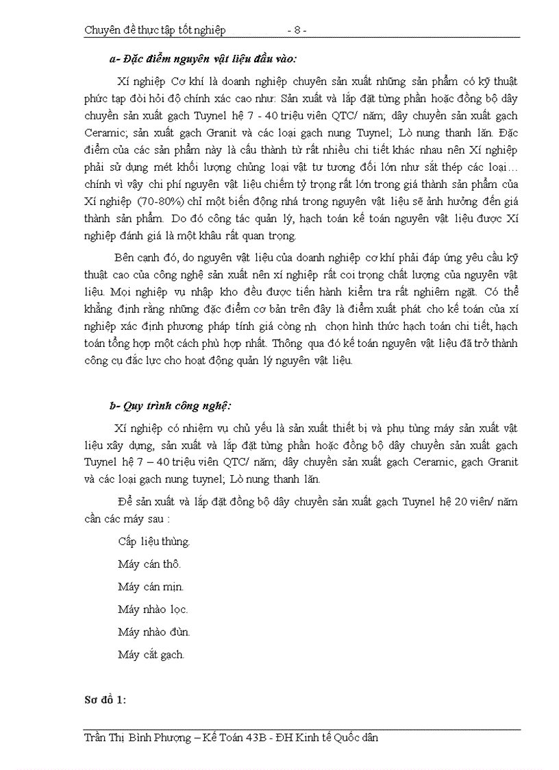 image for page Tổ chức hạch toán nguyên vật liệu với việc nâng cao hiệu quả sử dụng tài sản lưu động tại Xí nghiệp Cơ khí