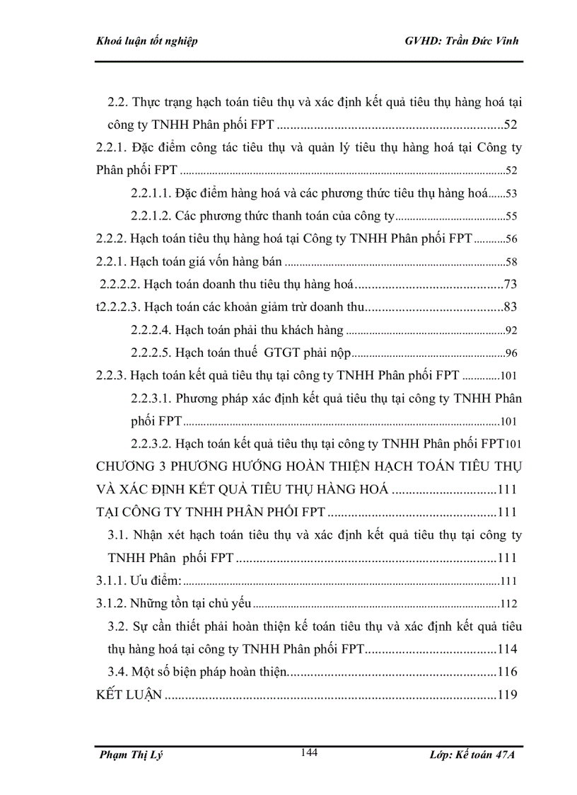 image for page Hoàn thiện hạch toán tiêu thụ và xác định kết quả tiêu thụ hàng hoá tại công ty trách nhiệm hữu hạn Phân phối FPT