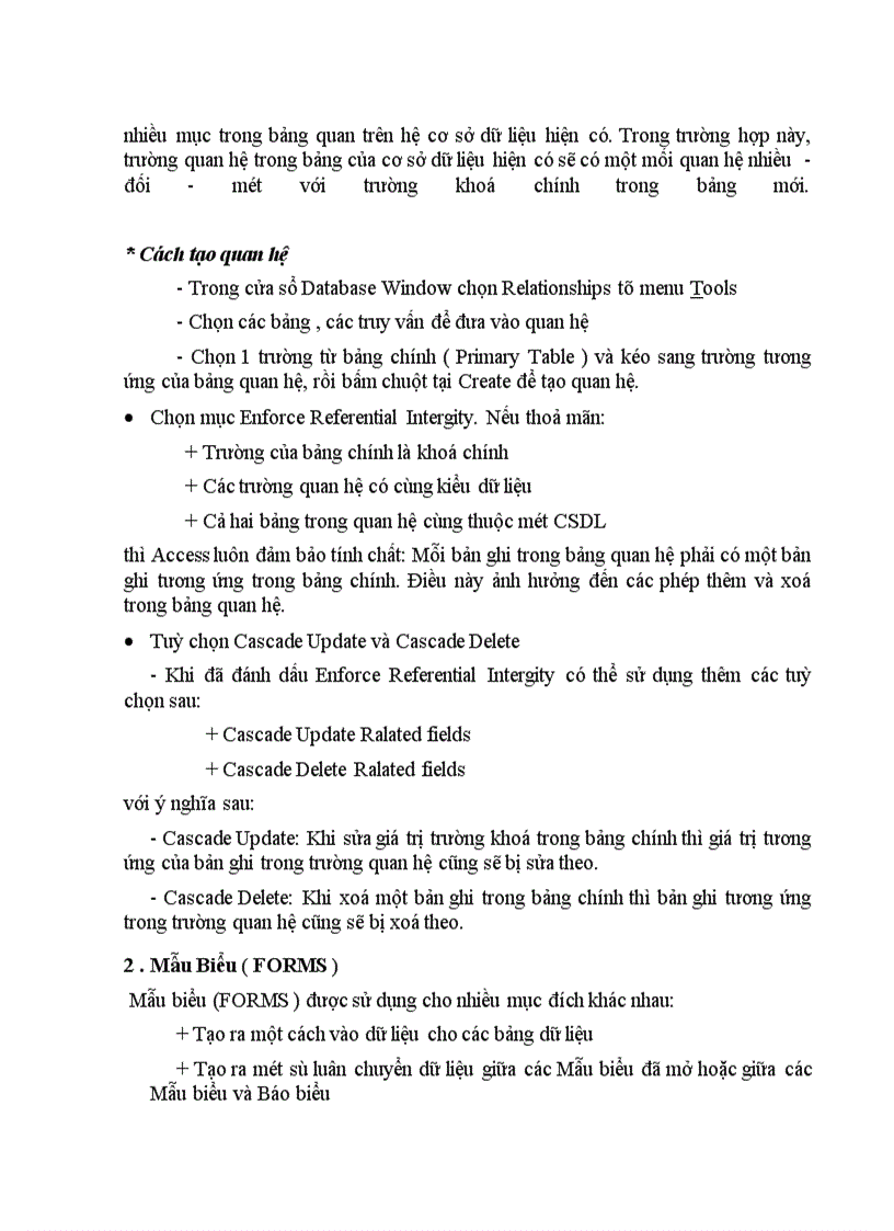 image for page Cơ sở dữ liệu Access