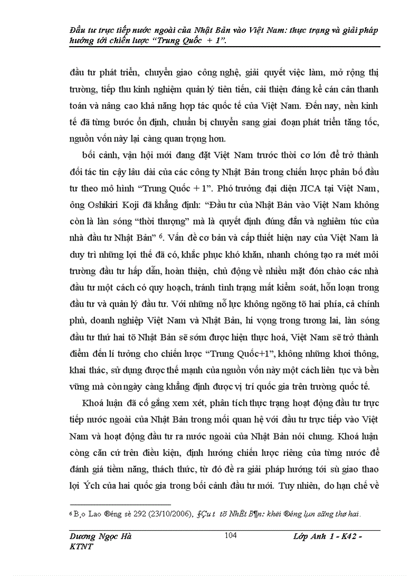 image for page Đầu tư trực tiếp nước ngoài của Nhật Bản vào Việt Nam: thực trạng và giải pháp hướng tới chiến lược Trung Quốc + .