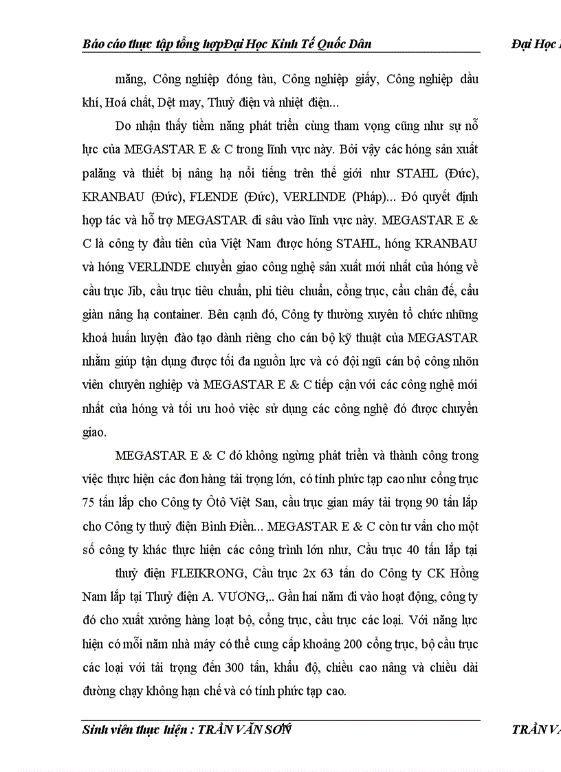 image for page Hoạt động sản xuất kinh doanh của Công Ty TNHH Một Thành Viên Cơ khí và Xây Dựng MEGASTAR