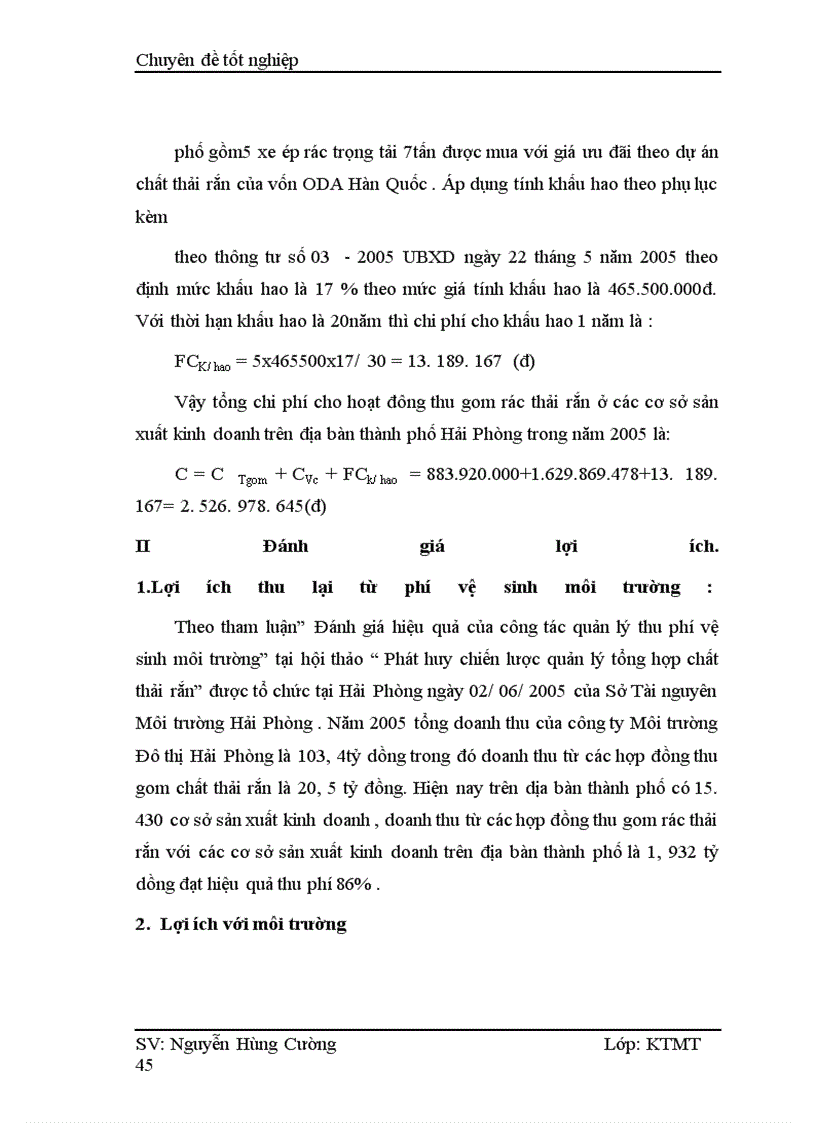 image for page Đánh giá hiệu quả kinh tế của việc thu gom chất thải rắn ở các cơ sở sản xuât – kinh doanh trên địa bàn thành phố Hải Phòng