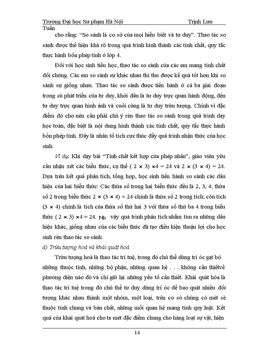 image for page Rèn tư duy lôgic cho học sinh lớp 4 thông qua các phép suy luận quy nạp trong dạy học các tính chất, quy tắc thực hành bốn phép tính