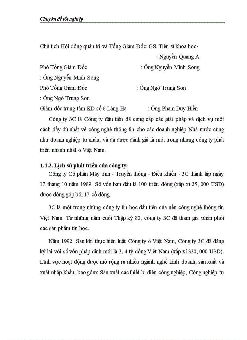 image for page Hoàn thiện công tác dự thầu cung cấp thiết bị công nghệ thông tin ở công ty Cổ phần Máy tính – truyền thông – điều khiển 3C