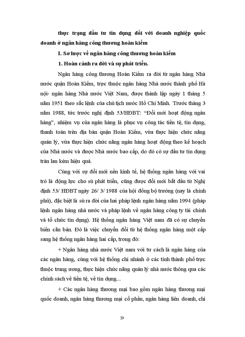 image for page Tín dụng ngân hàng đối với việc phát triển của các doanh nghiệp ở ngân hàng công thương Hoàn kiếm
