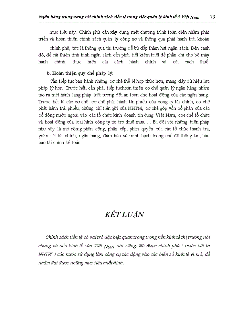 image for page Ngân hàng trung ương với chính sách tiền tệ trong quan lý kinh tế ở Việt Nam