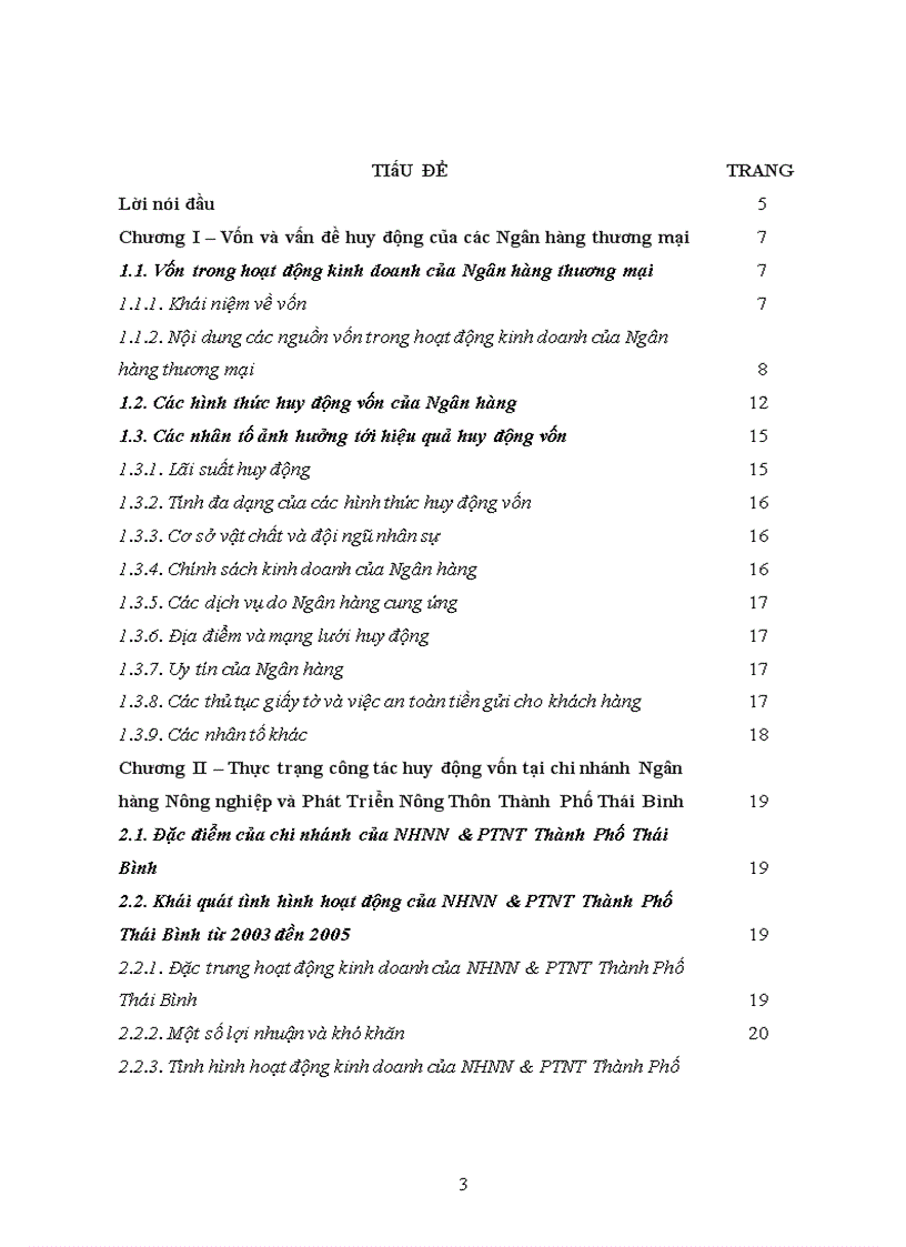 image for page Công tác huy động vốn, thực trạng và giải pháp tại ngân hàng nông nghiệp và phát triển nông thôn thành phố thái bình