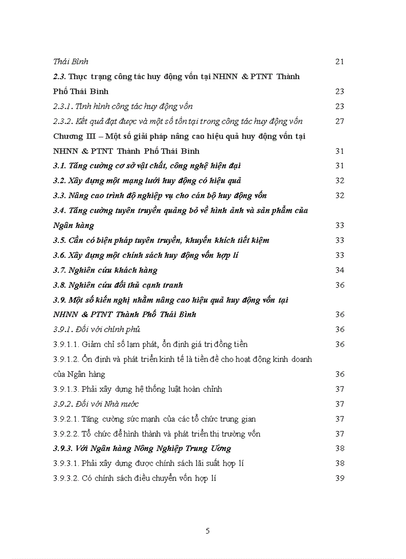 image for page Công tác huy động vốn, thực trạng và giải pháp tại ngân hàng nông nghiệp và phát triển nông thôn thành phố thái bình