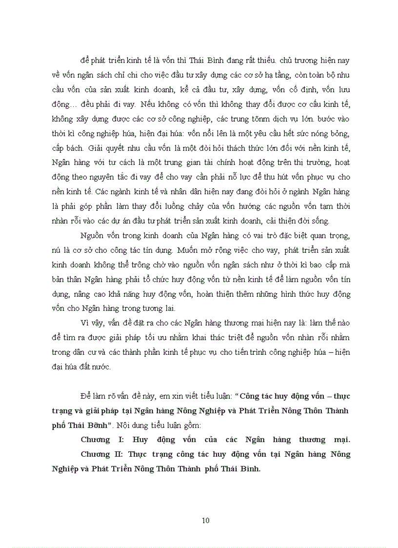 image for page Công tác huy động vốn, thực trạng và giải pháp tại ngân hàng nông nghiệp và phát triển nông thôn thành phố thái bình