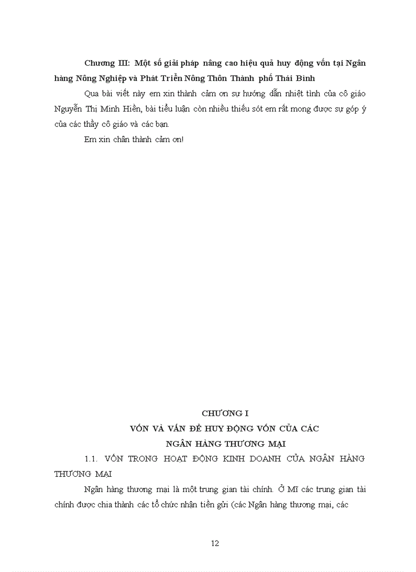 image for page Công tác huy động vốn, thực trạng và giải pháp tại ngân hàng nông nghiệp và phát triển nông thôn thành phố thái bình