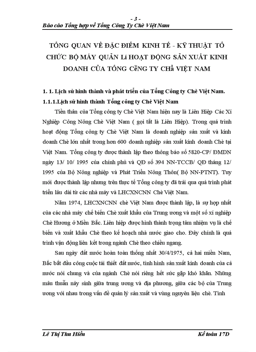 image for page Một số đánh giá về tình hình tổ chức hạch toán kế toán tại tổng công ty chè Việt nam