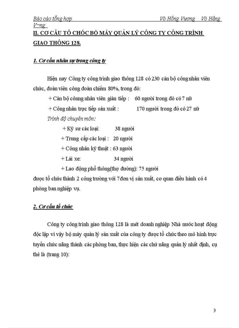 image for page Báo cáo thực tập tại công ty công trình giao thông 128