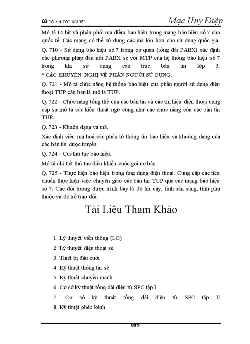 image for page Đặc tính của đường vật lý được sử dụng để truyền các bản tin MTP