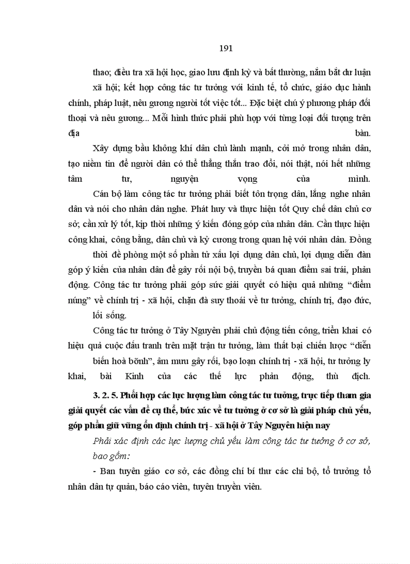 image for page Công tác tư tưởng với việc ổn định tình hình chính trị - xã hội ở Tây Nguyên hiện nay