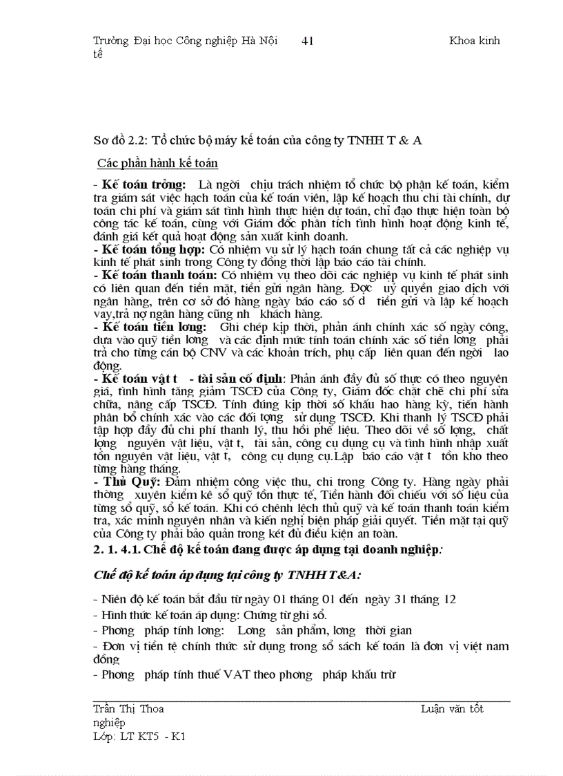 image for page Hoàn thiện công tác kế toán tiền lương và các khoản trích theo lương tại Công ty TNHH T&A