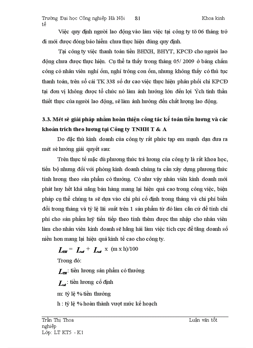 image for page Hoàn thiện công tác kế toán tiền lương và các khoản trích theo lương tại Công ty TNHH T&A