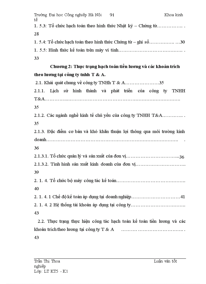 image for page Hoàn thiện công tác kế toán tiền lương và các khoản trích theo lương tại Công ty TNHH T&A