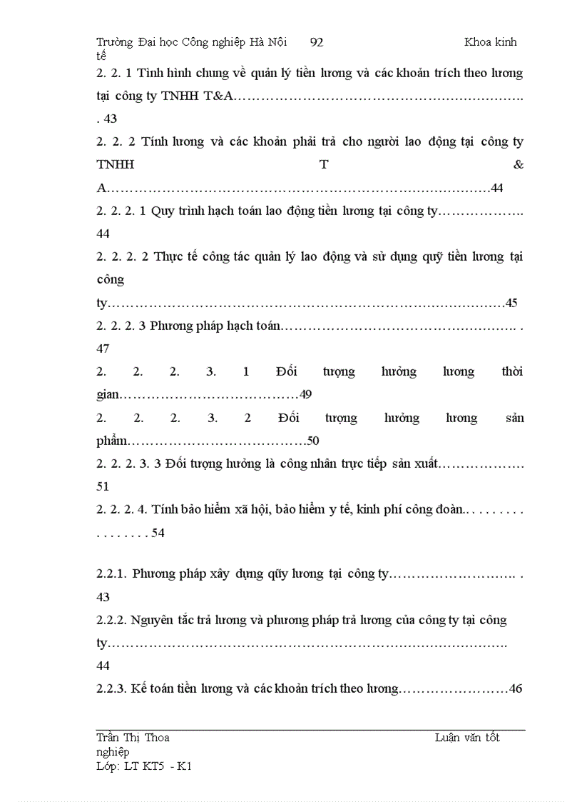 image for page Hoàn thiện công tác kế toán tiền lương và các khoản trích theo lương tại Công ty TNHH T&A