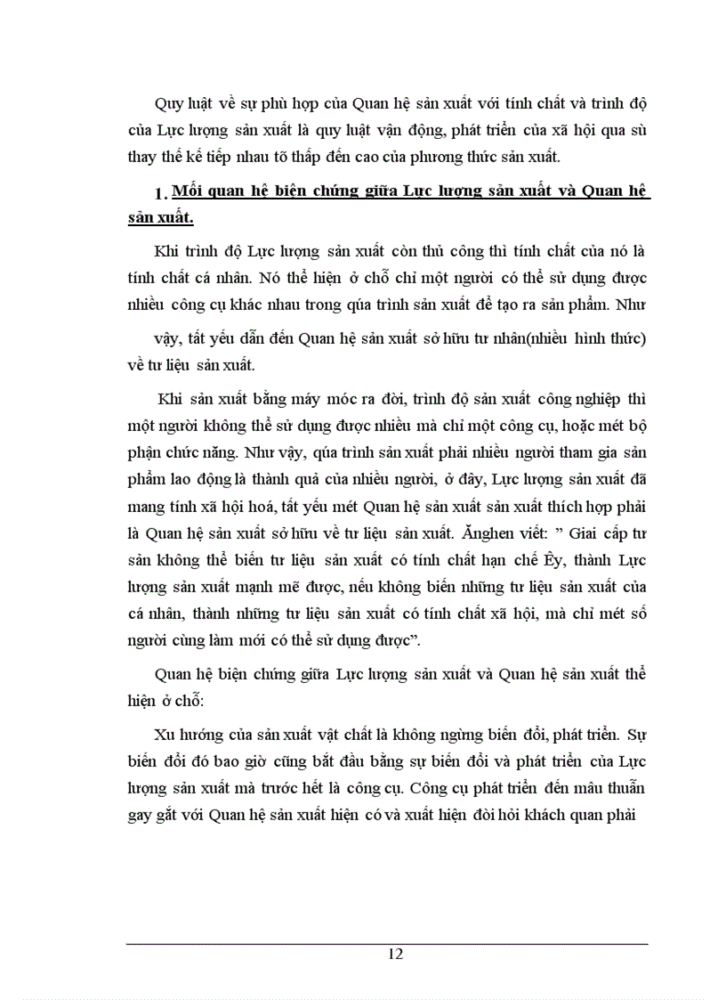 image for page Quan hệ sản xuất phù hợp với tính chất và trình độ phát triển của Lực lượng sản xuất với công cuộc đổi mới kinh tế ở Việt Nam