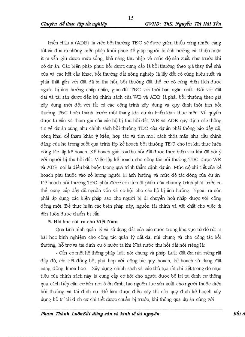 image for page Đánh giá tình hình thực hiện chính sách về bồi thường, hỗ trợ tái định cư khi Nhà nước thu hồi đất tại một số địa phương và đề xuất các giải pháp để hoàn thiện, nâng cao tính khả thi của chính sách bồi thường, hỗ trợ tái định cư khi Nhà nước thu hồi đất