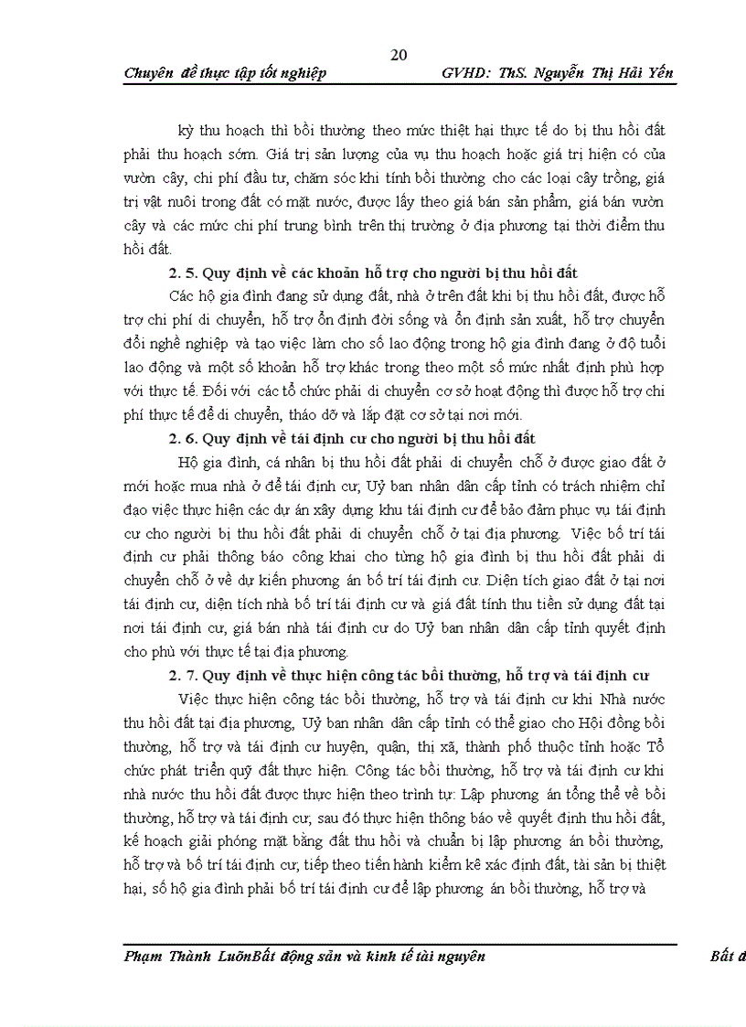 image for page Đánh giá tình hình thực hiện chính sách về bồi thường, hỗ trợ tái định cư khi Nhà nước thu hồi đất tại một số địa phương và đề xuất các giải pháp để hoàn thiện, nâng cao tính khả thi của chính sách bồi thường, hỗ trợ tái định cư khi Nhà nước thu hồi đất