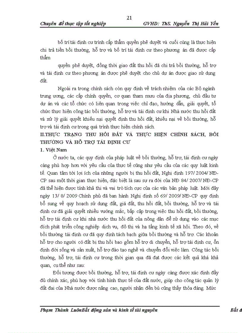 image for page Đánh giá tình hình thực hiện chính sách về bồi thường, hỗ trợ tái định cư khi Nhà nước thu hồi đất tại một số địa phương và đề xuất các giải pháp để hoàn thiện, nâng cao tính khả thi của chính sách bồi thường, hỗ trợ tái định cư khi Nhà nước thu hồi đất