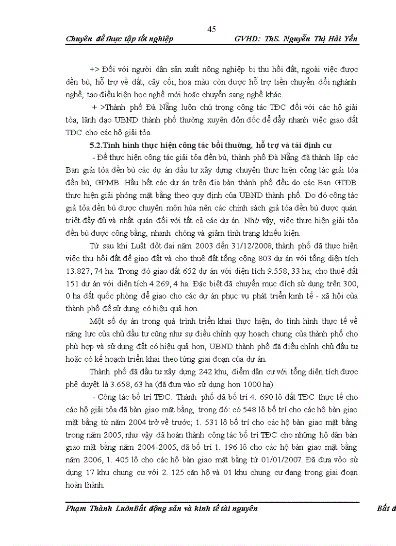image for page Đánh giá tình hình thực hiện chính sách về bồi thường, hỗ trợ tái định cư khi Nhà nước thu hồi đất tại một số địa phương và đề xuất các giải pháp để hoàn thiện, nâng cao tính khả thi của chính sách bồi thường, hỗ trợ tái định cư khi Nhà nước thu hồi đất