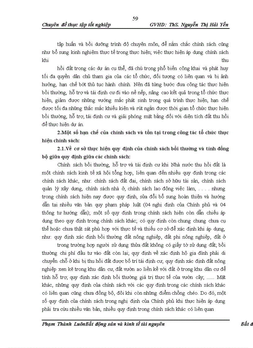 image for page Đánh giá tình hình thực hiện chính sách về bồi thường, hỗ trợ tái định cư khi Nhà nước thu hồi đất tại một số địa phương và đề xuất các giải pháp để hoàn thiện, nâng cao tính khả thi của chính sách bồi thường, hỗ trợ tái định cư khi Nhà nước thu hồi đất