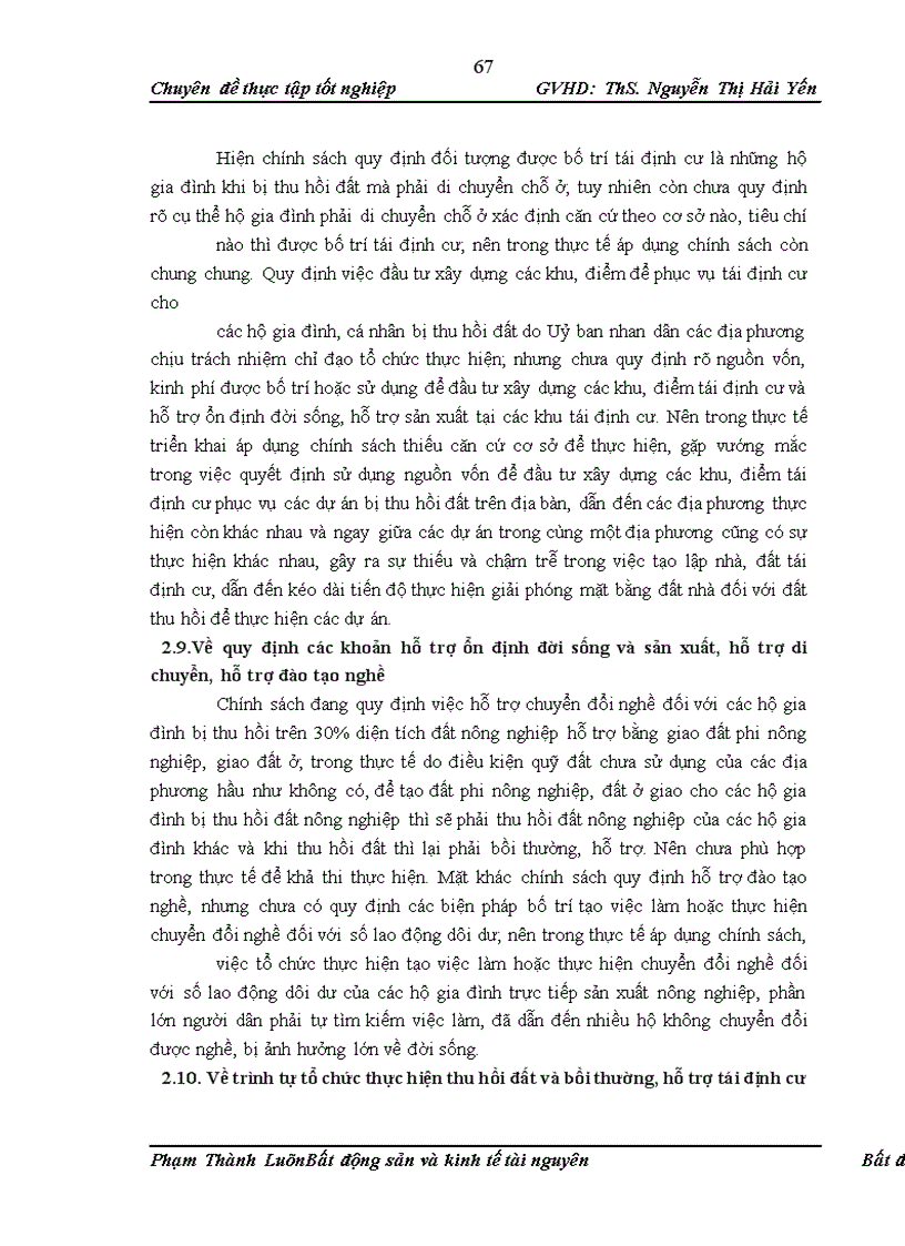 image for page Đánh giá tình hình thực hiện chính sách về bồi thường, hỗ trợ tái định cư khi Nhà nước thu hồi đất tại một số địa phương và đề xuất các giải pháp để hoàn thiện, nâng cao tính khả thi của chính sách bồi thường, hỗ trợ tái định cư khi Nhà nước thu hồi đất