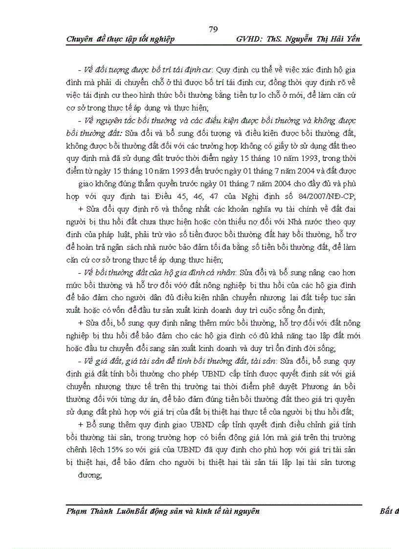 image for page Đánh giá tình hình thực hiện chính sách về bồi thường, hỗ trợ tái định cư khi Nhà nước thu hồi đất tại một số địa phương và đề xuất các giải pháp để hoàn thiện, nâng cao tính khả thi của chính sách bồi thường, hỗ trợ tái định cư khi Nhà nước thu hồi đất