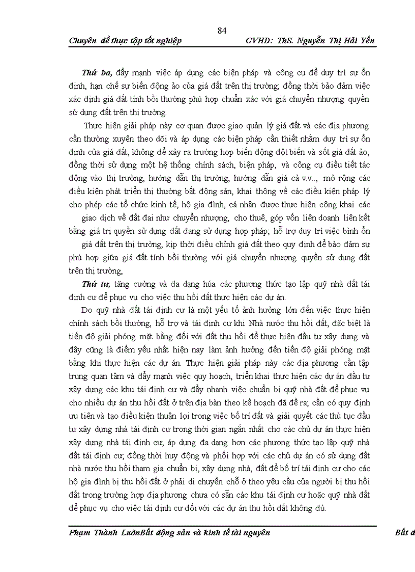 image for page Đánh giá tình hình thực hiện chính sách về bồi thường, hỗ trợ tái định cư khi Nhà nước thu hồi đất tại một số địa phương và đề xuất các giải pháp để hoàn thiện, nâng cao tính khả thi của chính sách bồi thường, hỗ trợ tái định cư khi Nhà nước thu hồi đất