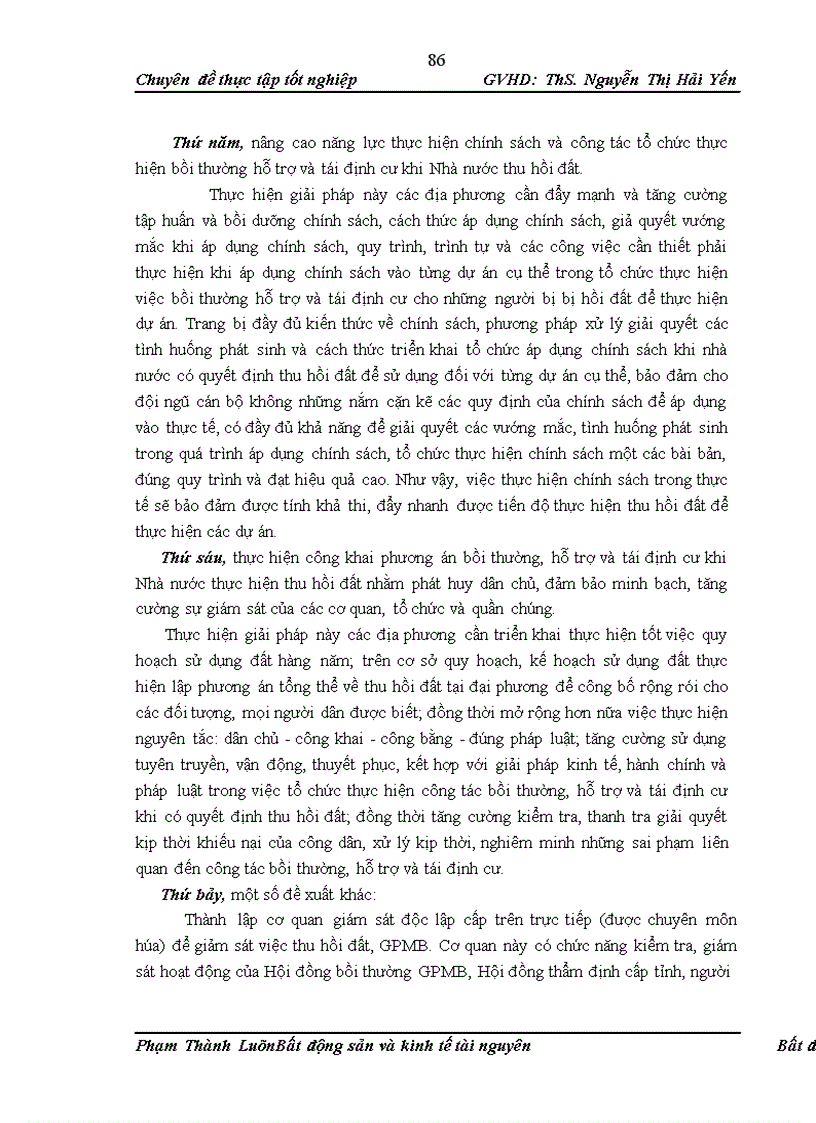 image for page Đánh giá tình hình thực hiện chính sách về bồi thường, hỗ trợ tái định cư khi Nhà nước thu hồi đất tại một số địa phương và đề xuất các giải pháp để hoàn thiện, nâng cao tính khả thi của chính sách bồi thường, hỗ trợ tái định cư khi Nhà nước thu hồi đất