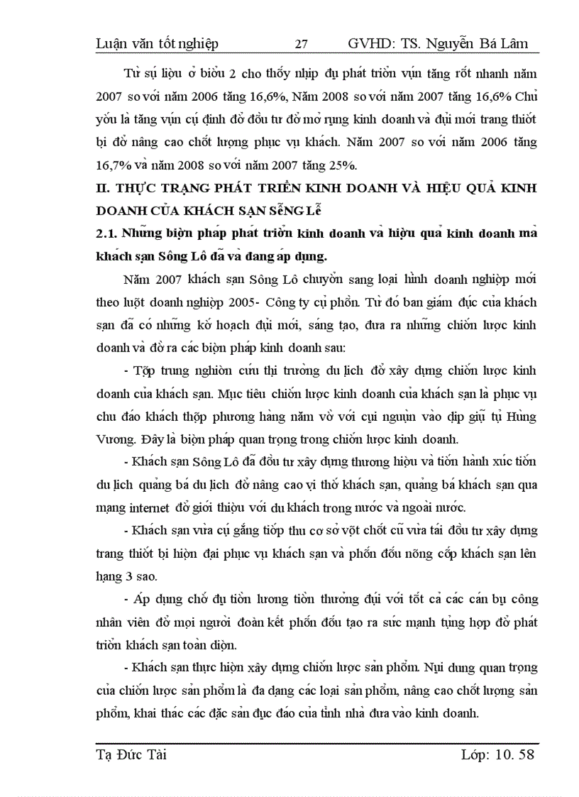 image for page Thực trạng và giải pháp nâng cao chất lượng sản phẩm tại khách sạn Sông Lô