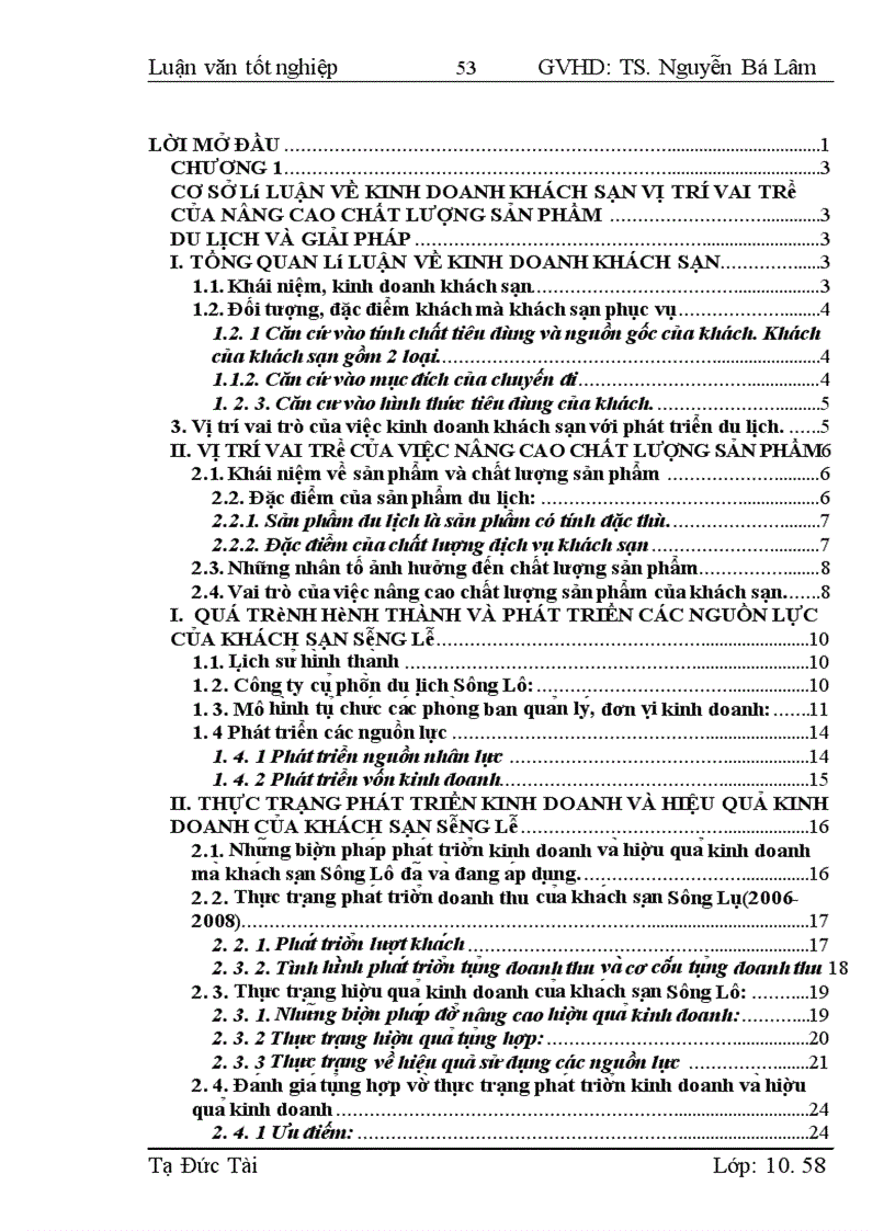 image for page Thực trạng và giải pháp nâng cao chất lượng sản phẩm tại khách sạn Sông Lô