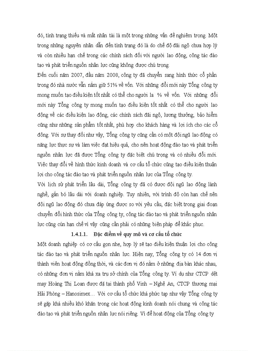 image for page Hoàn thiện công tác đào tạo và phát triển nguồn nhân lực tại Tổng công ty cổ phần dệt may Hà Nội ------------------