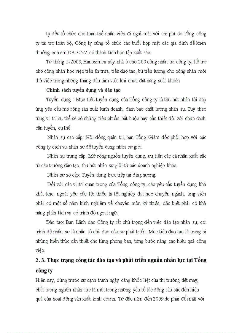 image for page Hoàn thiện công tác đào tạo và phát triển nguồn nhân lực tại Tổng công ty cổ phần dệt may Hà Nội ------------------