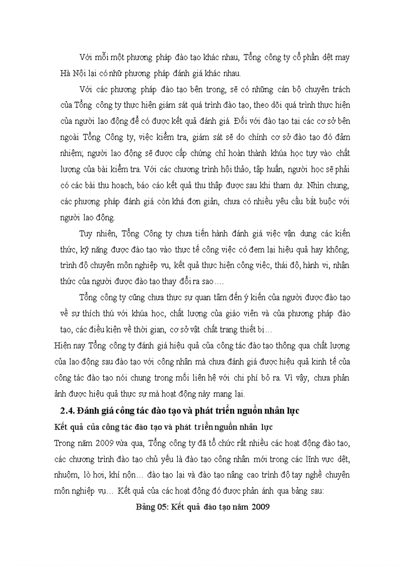 image for page Hoàn thiện công tác đào tạo và phát triển nguồn nhân lực tại Tổng công ty cổ phần dệt may Hà Nội ------------------