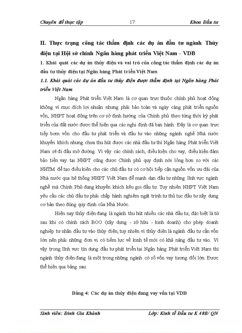 image for page Công tác thẩm định dự án vay vốn đầu tư thủy điện tại Ngân hàng phát triển Việt Nam – VDB