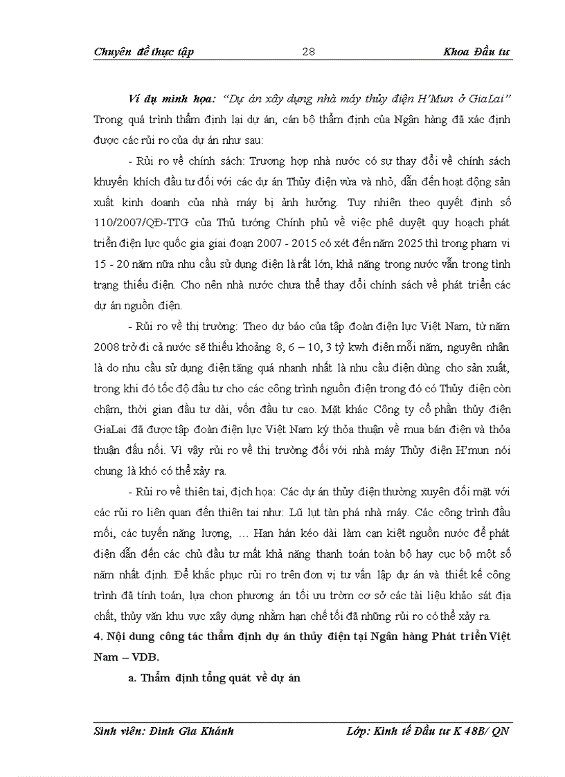 image for page Công tác thẩm định dự án vay vốn đầu tư thủy điện tại Ngân hàng phát triển Việt Nam – VDB