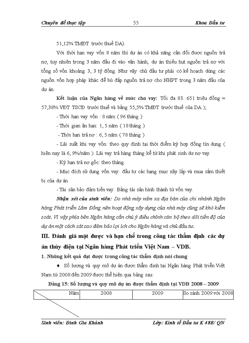 image for page Công tác thẩm định dự án vay vốn đầu tư thủy điện tại Ngân hàng phát triển Việt Nam – VDB