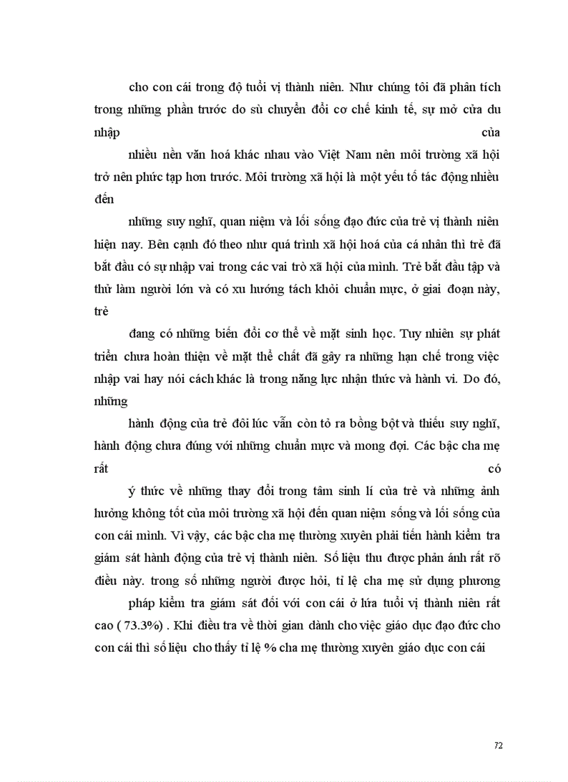 image for page Thực trạng của sự phân công vai trò giữa người cha và người mẹ trong việc giáo dục đạo đức cho con cái ở độ tuổi vị thành niên