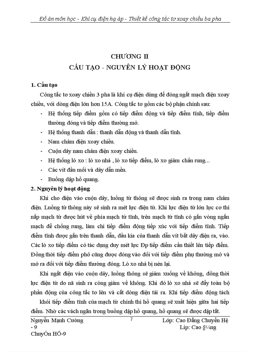 image for page Thiết kế ng tắc tơ xoay chiều ba pha