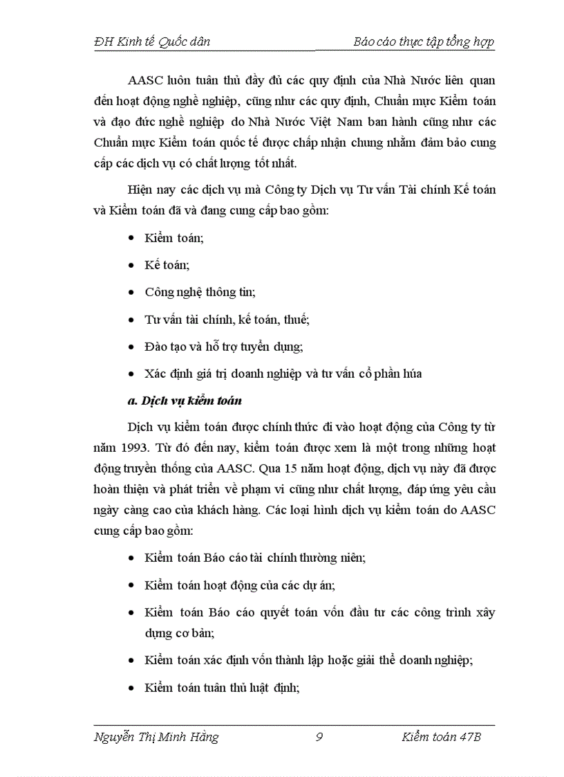 image for page Thực tập thực tập tại công ty TNHH dịch vụ tư vấn tài chính kế toán và kiểm toán AASC