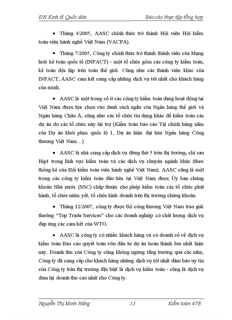 image for page Thực tập thực tập tại công ty TNHH dịch vụ tư vấn tài chính kế toán và kiểm toán AASC