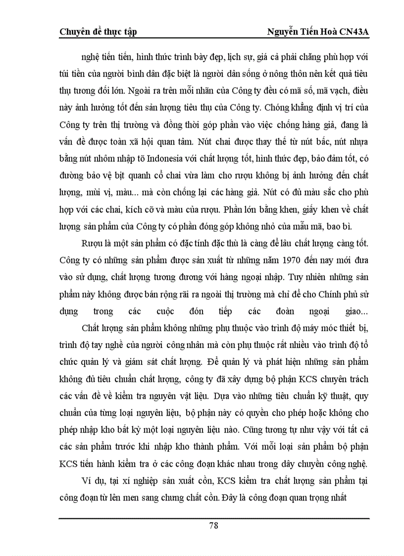 image for page Các đề xuất nhằm nâng cao chất lượng một số sản phẩm chính của Công ty Rượu Hà Nội